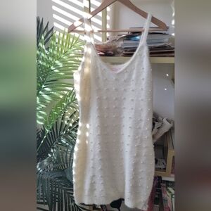 Pink Lily Fuzzy Pearl Tank Top Mini Dress - Size XL